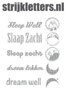 Vel Strijkletters Slaap Zacht Design Zebra - afb. 1