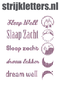 Vel Strijkletters Slaap Zacht Holografische Roze - afb. 1