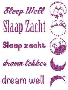 Vel Strijkletters Slaap Zacht Glitter Lavender 428 - afb. 2