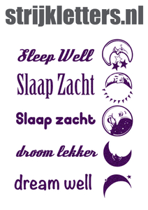 Vel Strijkletters Slaap Zacht Glitter Purple Glitter 424 - afb. 1