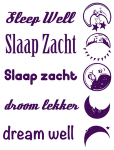 Vel Strijkletters Slaap Zacht Glitter Purple Glitter 424 - afb. 2