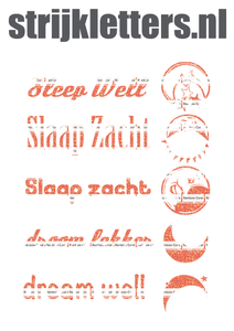 Vel Strijkletters Slaap Zacht Glitter Rainbow Coral Glitter ST - afb. 1