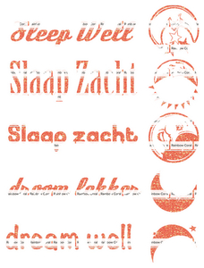 Vel Strijkletters Slaap Zacht Glitter Rainbow Coral Glitter ST - afb. 2