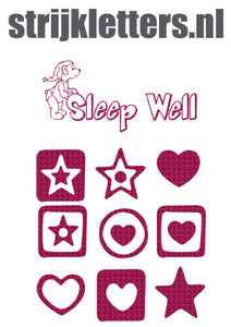 Vel Strijkletters Sleep Well Design Zebra Roze - afb. 1