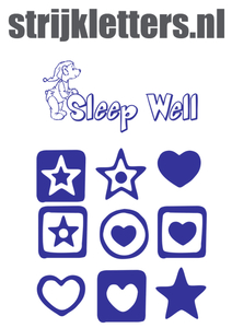 Vel Strijkletters Sleep Well Flock Azure Blauw - afb. 1