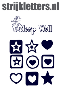 Vel Strijkletters Sleep Well Flock Navy Blauw - afb. 1