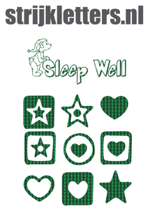 Vel Strijkletters Sleep Well Holografische Groen - afb. 1