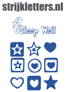 Vel Strijkletters Sleep Well Glitter Blauw - afb. 1