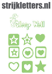 Vel Strijkletters Sleep Well Mirror Groen - afb. 1