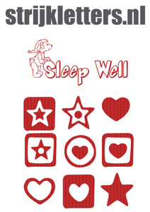 Vel Strijkletters Sleep Well Design Leer Rood - afb. 1