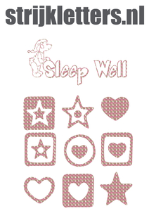 Vel Strijkletters Sleep Well Design Leger Roze - afb. 1