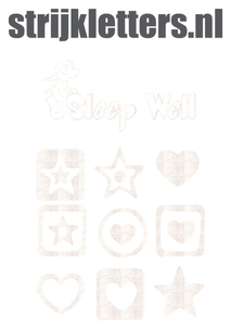 Vel Strijkletters Sleep Well Glitter Wit - afb. 1