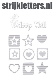 Vel Strijkletters Sleep Well Glitter Rainbow White 488 - afb. 1