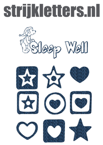 Vel Strijkletters Sleep Well Glitter Navy - afb. 1