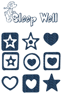 Vel Strijkletters Sleep Well Glitter Navy - afb. 2