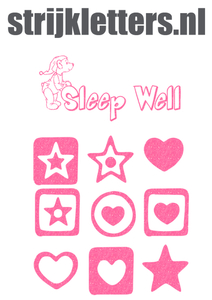 Vel Strijkletters Sleep Well Glitter Neon roze Glitter - afb. 1