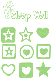 Vel Strijkletters Sleep Well Glitter Neon Groen Glitter - afb. 2