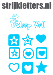 Vel Strijkletters Sleep Well Glow in the Dark Blauw - afb. 1