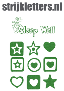 Vel Strijkletters Sleep Well Glitter Green Glitter 455 - afb. 1