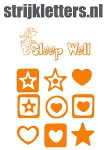 Vel Strijkletters Sleep Well Glow in the Dark Oranje - afb. 1