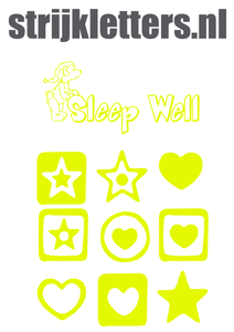 Vel Strijkletters Sleep Well Glow in the Darg Geel - afb. 1
