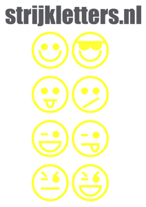 Vel Strijkletters Smiley 1 Flex Neon Geel - afb. 1