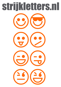 Vel Strijkletters Smiley 1 Flex Oranje - afb. 1