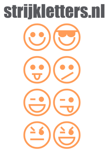 Vel Strijkletters Smiley 1 Flex Pastel Oranje - afb. 1