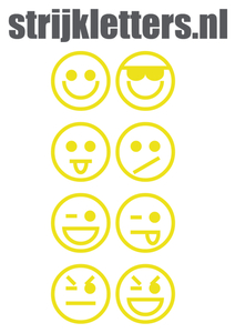 Vel Strijkletters Smiley 1 Polyester Ondergrond Geel - afb. 1