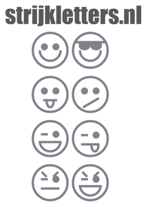 Vel Strijkletters Smiley 1 Polyester Ondergrond Grijs - afb. 1