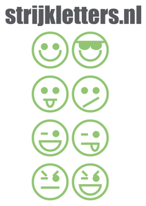 Vel Strijkletters Smiley 1 Polyester Ondergrond Neon Groen - afb. 1