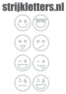 Vel Strijkletters Smiley 1 Polyester Ondergrond Zilver - afb. 1