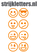 Vel Strijkletters Smiley 1 Flock Neon Oranje - afb. 1