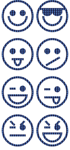 Vel Strijkletters Smiley 1 Holografische Blauw - afb. 2