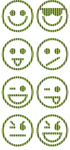 Vel Strijkletters Smiley 1 Holografische Goud - afb. 2