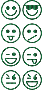Vel Strijkletters Smiley 1 Holografische Groen - afb. 2