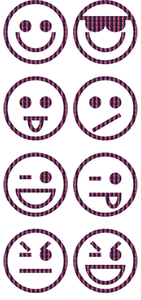 Vel Strijkletters Smiley 1 Holografische Paars - afb. 2