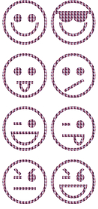 Vel Strijkletters Smiley 1 Holografische Roze - afb. 2