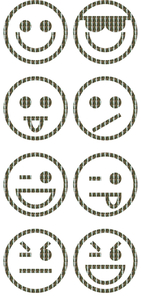 Vel Strijkletters Smiley 1 Holografische Zilver - afb. 2
