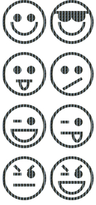 Vel Strijkletters Smiley 1 Holografische Zwart - afb. 2