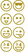 Vel Strijkletters Smiley 1 Glitter Goud - afb. 2