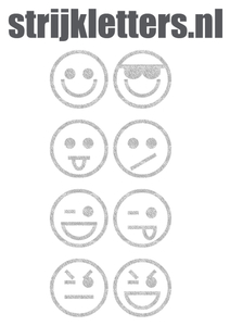 Vel Strijkletters Smiley 1 Glitter Silver 450 - afb. 1