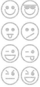 Vel Strijkletters Smiley 1 Glitter Silver 450 - afb. 2