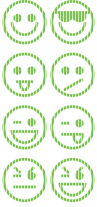 Vel Strijkletters Smiley 1 Mirror Groen - afb. 2