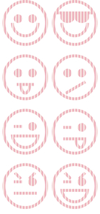 Vel Strijkletters Smiley 1 Mirror Roze - afb. 2