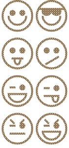 Vel Strijkletters Smiley 1 Design Slang - afb. 2