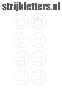 Vel Strijkletters Smiley 1 Glitter White Glitter 444 - afb. 1
