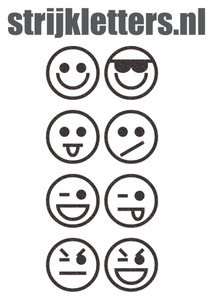 Vel Strijkletters Smiley 1 Glitter Black Glitter 458 - afb. 1