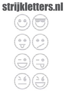 Vel Strijkletters Smiley 1 Glitter Rainbow White 488 - afb. 1