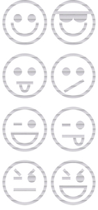 Vel Strijkletters Smiley 1 Glitter Rainbow White 488 - afb. 2